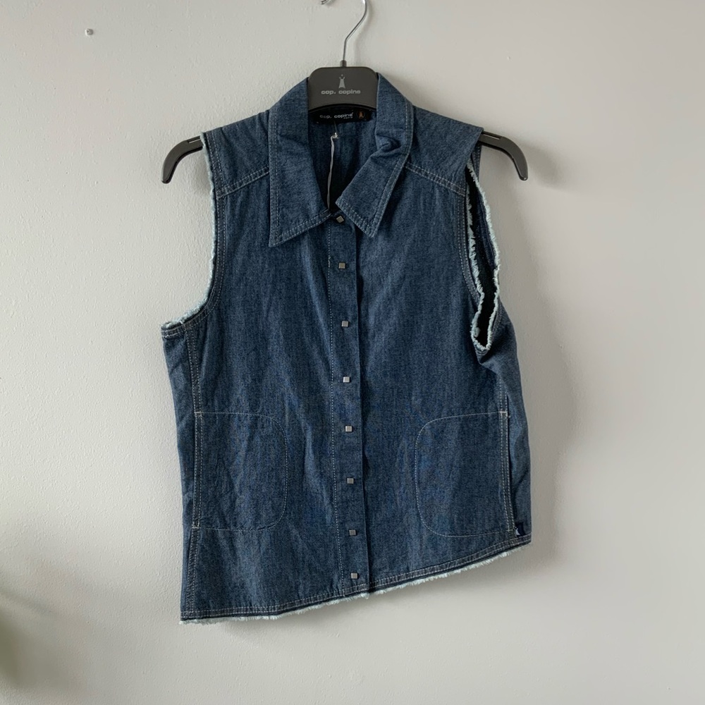 Chambray denim Sleeveless top